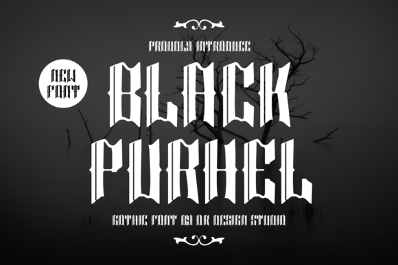 Black Purhel Typeface for Gothic Web Design